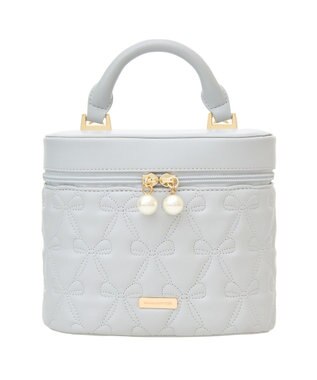 Maison de FLEUR EC限定リボンキルティングキューブバッグ Grayish Blue