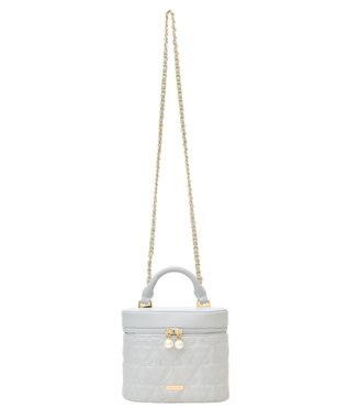 Maison de FLEUR EC限定リボンキルティングキューブバッグ Grayish Blue