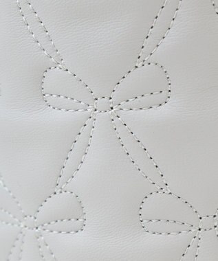 Maison de FLEUR EC限定リボンキルティングキューブバッグ Grayish Blue