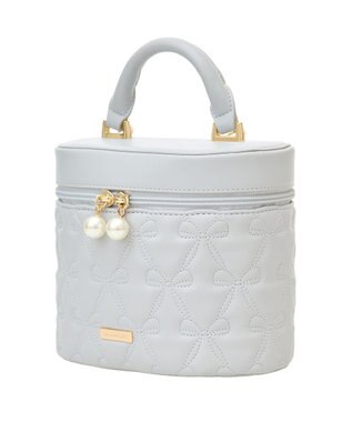 Maison de FLEUR EC限定リボンキルティングキューブバッグ Grayish Blue