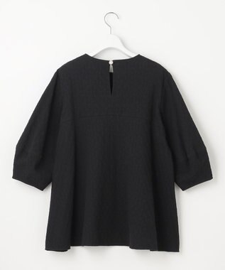 UNFILO 【洗える/シワになりにくい】フクレジャガードブラウス ブラック