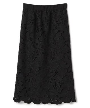 BEIGE， CITRINE / エンブロイダリーレースイージースカート Black