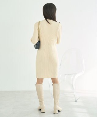 earth music&ecology ニットミニワンピース Ivory