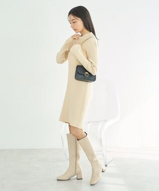 earth music&ecology ニットミニワンピース Ivory