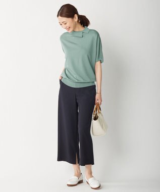 J.PRESS LADIES 【洗える】リラクシオンツイル パンツ ネイビー系