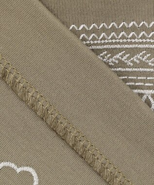 自由区 【洗える】エンブロイダリー チュニック丈カットソー カーキ系