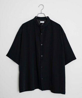 WEGO トロミBIGバンドカラーシャツ（S） ブラック