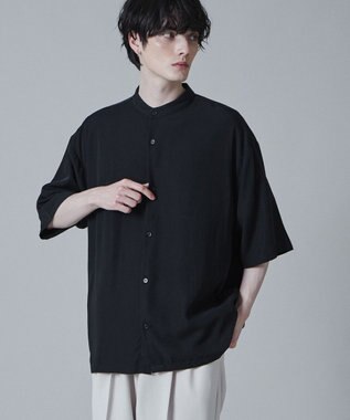 WEGO トロミBIGバンドカラーシャツ（S） ブラック