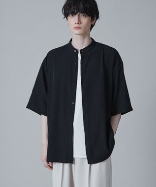 WEGO トロミBIGバンドカラーシャツ（S） ブラック