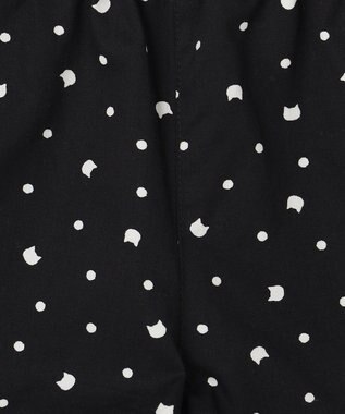 ANY KIDS 【洗濯機可能】スカラップショートパンツ ブラック（ネコ×ドット）