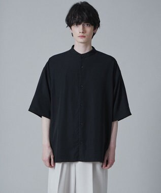 WEGO トロミBIGバンドカラーシャツ（S） ブラック