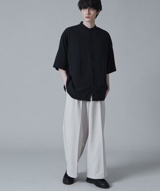 WEGO トロミBIGバンドカラーシャツ（S） ブラック