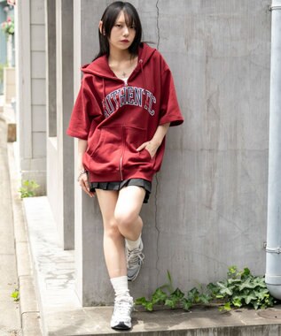 WEGO 【ユニセックス着用ITEM】カレッジロゴジップパーカー（SS） ワイン