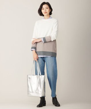 J.PRESS LADIES S 【洗える】BASIC STRETCH DENIM ボーイフィット パンツ ダルブルー系