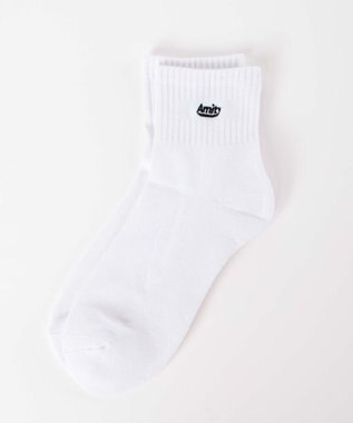 WEGO Amity刺繍アンクルパイルソックス ホワイト