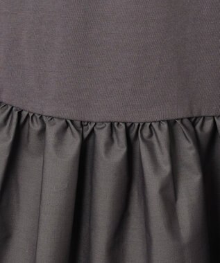 ANY L 【洗濯機可能】ペプラム チュニック丈トップス チャコール