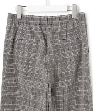 23区 【洗える】ウォームストレッチ チェック ワイド パンツ グレーチェック