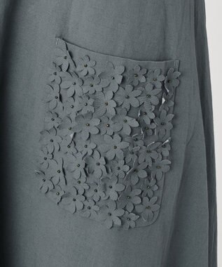 23区 S 【R(アール)】コットンリネン ポケットデザイン ワンピース アッシュグリーン系