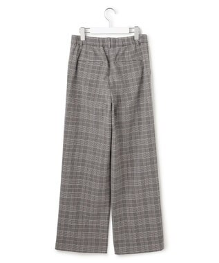 23区 【洗える】ウォームストレッチ チェック ワイド パンツ グレーチェック