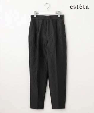 23区 【エステータ】シャイニージャカード パンツ ブラック系