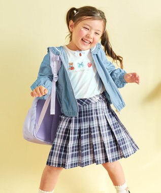 ANY KIDS プリーツ スカパン ネイビー×チェック