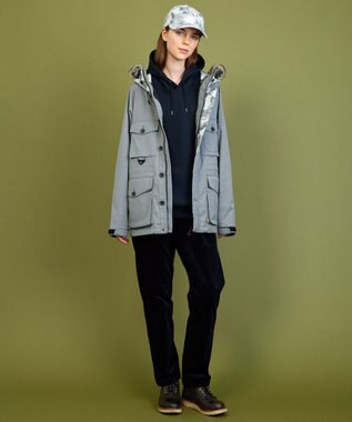 JOSEPH ABBOUD MOUNTAIN 【撥水/ライナードッキング対応】スライバー カモフラージュコンビ パーカー ライトグレー系