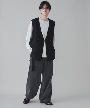 WEGO 【ユニセックス着用ITEM】TRノーカラーベスト ブラック