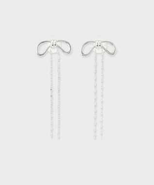 GRACE CONTINENTAL リボンチェーンピアス シルバー