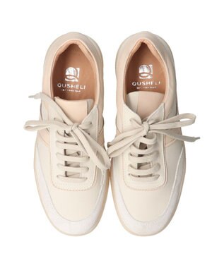 INTER-CHAUSSURES 【QUSHELI】ベーシックレザースニーカー オフホワイト