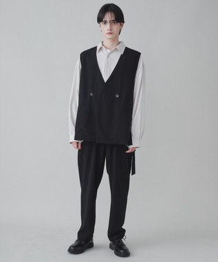 WEGO 【ユニセックス着用ITEM】TRノーカラーベスト ブラック