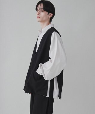 WEGO 【ユニセックス着用ITEM】TRノーカラーベスト ブラック