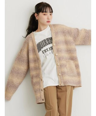 AMERICAN HOLIC グラデーションニットカーディガン Beige