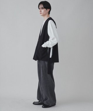 WEGO 【ユニセックス着用ITEM】TRノーカラーベスト ブラック