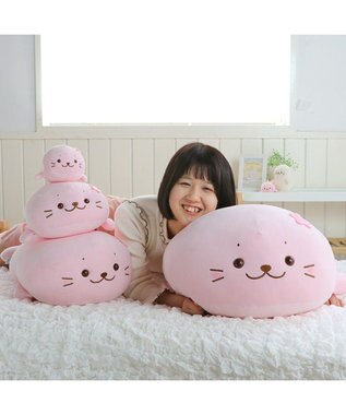 Mother garden しろたん 桜色 ふわもち ぬいぐるみ 38cm マスコット ピンク（淡）