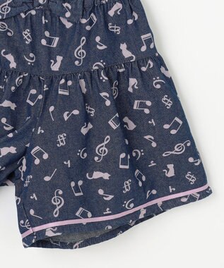 ANY KIDS 音符総柄キュロット デニム