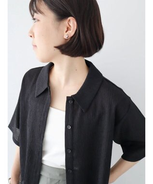 Green Parks BEST PRICE 表面カット衿付シャツ Black