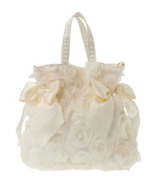 Maison de FLEUR チュールローズダブルリボン2Way Ivory
