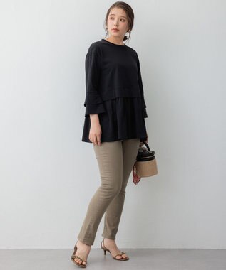 23区 L 【SLOW/好評につき新色追加】エフォートレス デザインTシャツ ブラック系