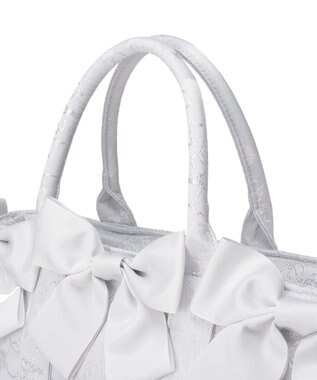 Maison de FLEUR ブルーマニアボリュームリボン２ＷａｙトートＭバッグ Light Blue