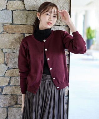 Tiaclasse 【洗える】タートルボタンニットトップス ブラック