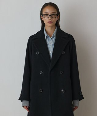 GRACE CONTINENTAL ショートビーバーロングコート ブラック