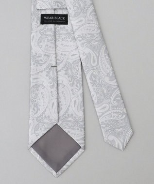 GOTAIRIKU 【WEAR BLACK】フォーマル用_ペイズリー ネクタイ ライトグレー系8