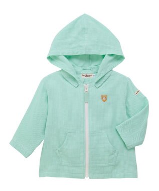 MIKI HOUSE HOT BISCUITS 【80-120cm】二重織ガーゼ素材 パーカ