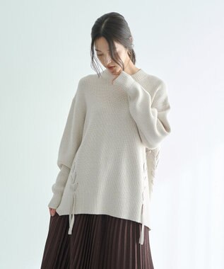 YECCA VECCA レースアップニット Gray Mixture