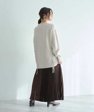 YECCA VECCA レースアップニット Gray Mixture