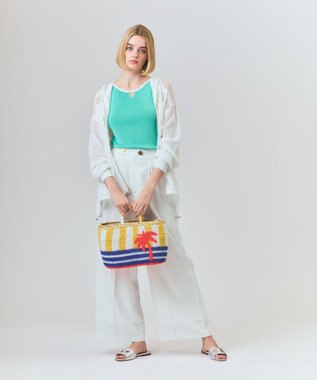 GRACE CONTINENTAL ラインニットノースリーブ ミント