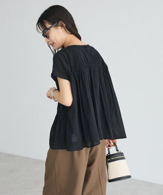 CRAFT STANDARD BOUTIQUE ヴィンテージボイルギャザーブラウス Black