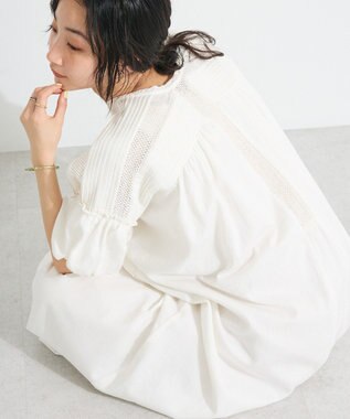CRAFT STANDARD BOUTIQUE クロッシェレースピンタックワンピース White