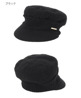 MOONBAT FURLA(フルラ) ラメ折り返しニットキャスケット【日本製】 ブラック