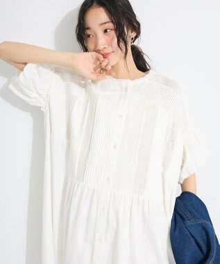 CRAFT STANDARD BOUTIQUE クロッシェレースピンタックワンピース White